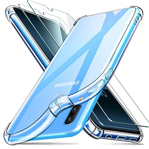 ivencase Samsung Galaxy A40 Funda+[2 Pack] Cristal Templado, Ultra Fina Silicona TransparenteTPU Carcasa Protector Airbag Anti-Choque Anti-arañazos Case Cover para Samsung Galaxy A40