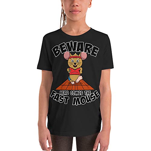 Jimbeels Beware Here Comes The Fast Mouse | jerbo | Camiseta de Regalo para los jóvenes velocistas | Divertido jerbo Mongol | Camisa de Adolescente | para los Corredores de la maratón de Atletas |