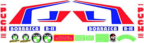 Kit de adhesivos motos clasicas Puch BORRASCA B2 - Juego Pegatinas Completo - Vinilo para Moto, máxima Calidad.