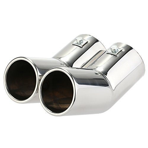 KKmoon Tubo de Escape Tubo de Cola Escape Coche Doble Tubo Acero KKmoon Tubo de Escape Tubo de Cola Escape Coche Doble Tubo Acero
