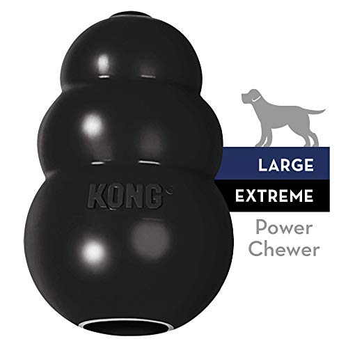 KONG - Extreme - Juguete de Robusto Caucho Natural Negro - para morder, perseguir o Buscar - para Perros Grandes KONG - Extreme - Juguete de Robusto Caucho Natural Negro - para morder, perseguir o Buscar - para Perros Grandes