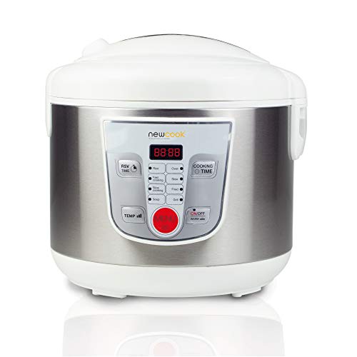 NEWCOOK Robot de Cocina Multifunción, Capacidad 5 Litros, Programable Hasta 24H, Cocina Automáticamente, 8 Menús Preconfigurados y Función Mantener Caliente Hasta 24H. Incluye Cubeta Antiadherente