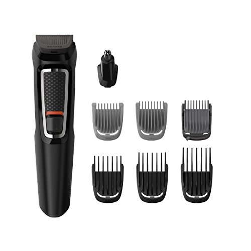 Philips MG5720/18  Recortadora para barba y pelo,  8 en 1, accesorios para nariz y orejas, cortapelos cara, y cabeza, 60 minutos de autonomía, Negro