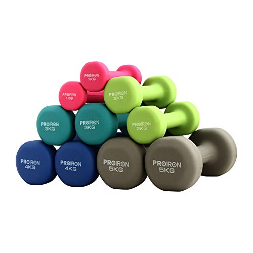 PROIRON Mancuernas de Neopreno -Mancuernas con Revestimiento de Neopreno 2 x 1 kg PROIRON Mancuernas de Neopreno -Mancuernas con Revestimiento de Neopreno 2 x 1 kg