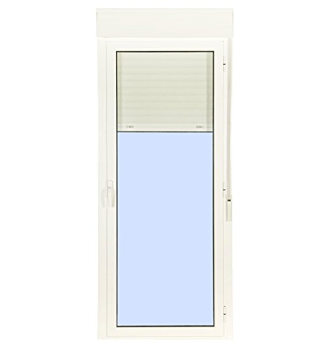 Puerta Balconera Aluminio Practicable Derecha Con Persiana PVC 880 ancho x 2185 alto 1 hoja (guías y cajón persiana en kit)