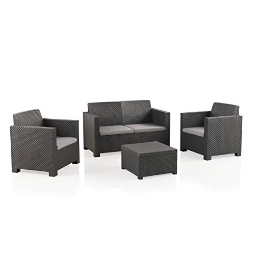 Shaf EVO Conjunto Muebles Sofá 2 Plazas + 2 Sillones, Antracita Shaf EVO Conjunto Muebles Sofá 2 Plazas + 2 Sillones, Antracita