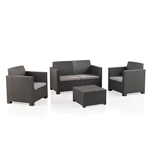 Shaf EVO Conjunto Muebles Sofá 2 Plazas + 2 Sillones, Antracita