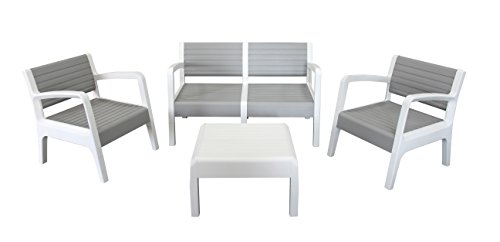 Shaf Miami - Conjunto muebles jardín/terraza, color piedra Shaf Miami - Conjunto muebles jardín/terraza, color piedra