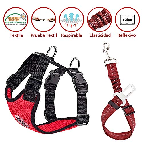 SlowTon Arnés de Coche para Perros con cinturón de Seguridad, Arnés de Seguridad para Perro, arnes Perro,Correa elástica Ajustable y Forro de Tela Transpirable en el vehículo SlowTon Arnés de Coche para Perros con cinturón de Seguridad, Arnés de Seguridad para Perro, arnes Perro,Correa elástica Ajustable y Forro de Tela Transpirable en el vehículo