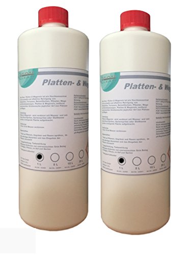 Star Clean Placas & Wegerein, 2 x 1 L – Limpiador de piedra concentrado para terraza, póster piedra y hormigón