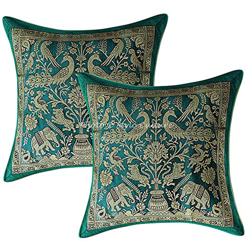 Stylo Culture Indio Brocado Almohadones para Sofa 30x30 cm 30x30 cm Verde Tradicional Étnico Brocado Jacquard Elefante 12 x 12Inch Pavo Real Cuadrado Fundas De Almohada Conjunto De 2 Stylo Culture Indio Brocado Almohadones para Sofa 30x30 cm 30x30 cm Verde Tradicional Étnico Brocado Jacquard Elefante 12 x 12Inch Pavo Real Cuadrado Fundas De Almohada Conjunto De 2