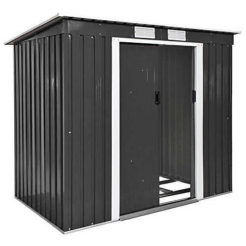 TecTake Cobertizo caseta de jardín metálica de Metal Invernadero almacén | + fundación Modelos (Tipo 4 | Gris | no. 402569) TecTake Cobertizo caseta de jardín metálica de Metal Invernadero almacén | + fundación Modelos (Tipo 4 | Gris | no. 402569)