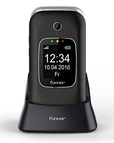 Teléfono Móvil Funker C85 Easy Comfort Negro con Tapa para Personas Mayores con Botón SOS Base Cargadora Negro Teléfono Móvil Funker C85 Easy Comfort Negro con Tapa para Personas Mayores con Botón SOS Base Cargadora Negro