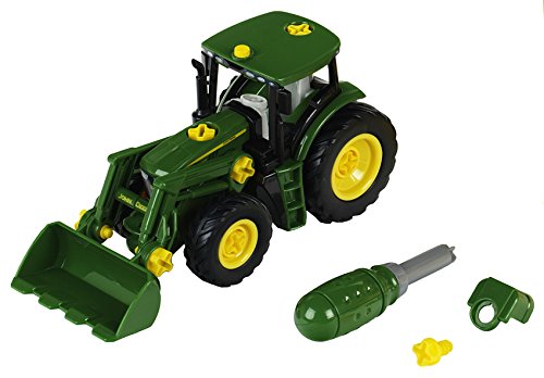 Theo Klein-3903 John Deere Tractor con Cargador Frontal y Pesa, Juguete, Multicolor (3903)