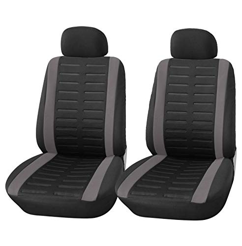 Upgrade4cars Fundas Asientos Delanteros Coche Universales Negro Protector de Asiento Delantero para Conductor y Copiloto Accesorios Interior para Mujer y Hombre