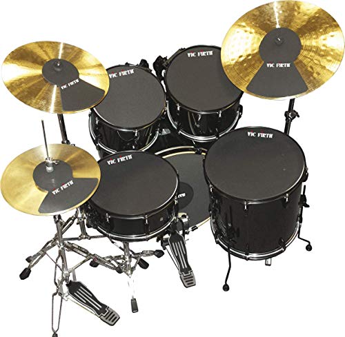 Vic Firth Rock Version Drum and Cymbal Mute Pad Set: 12”, 13”, 14”, 16", 22" Drum Pads Plus Hi-hat and 2 x Cymbal pads