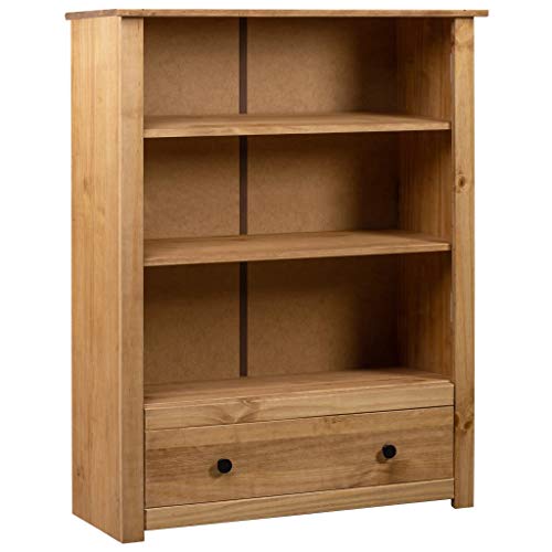 vidaXL Madera Maciza Pino Librería Estilo Panamá Mobiliario Hogar Duradera Robusta Resistente Práctica Funcional Elegante Moderna Útil 80x35x110cm