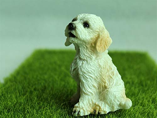 YABAISHI Hada del jardín en Miniatura artesanales Adornos Bonsai Estatuilla Mini Animales Lindo caniche Preciosos Regalos del Perro del jardín Hogar Juguetes