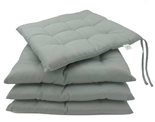 Zollner 4 cojines para silla, 40x40 cm, gris, en varios colores Zollner 4 cojines para silla, 40x40 cm, gris, en varios colores