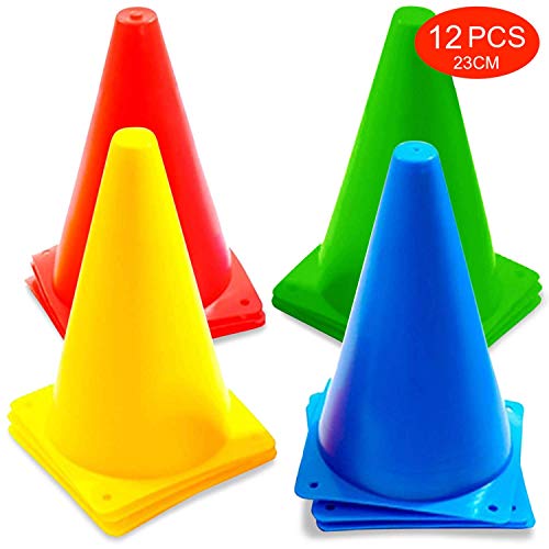 12 Conos de Tráfico para Entrenamiento, 23cm/9" - Duradero y Estable Conos Señalizacion - Plástico Alta Calidad - Entrenamiento Fútbol, Deportes y Juegos, Entrenamiento del Perro. 12 Conos de Tráfico para Entrenamiento, 23cm/9" - Duradero y Estable Conos Señalizacion - Plástico Alta Calidad - Entrenamiento Fútbol, Deportes y Juegos, Entrenamiento del Perro.