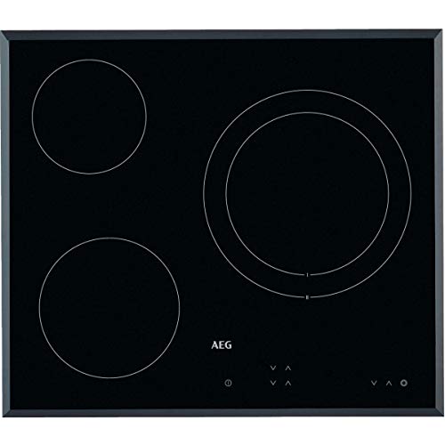 AEG HK623021FB Placa vitrocerámica, Biselada, 3 zonas de cocción, Panel de control táctil independiente, Negro, 60 cm