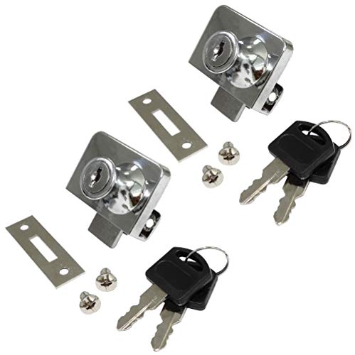 AERZETIX: 2x Cerraduras y llaves para puerta de mueble en vidrio cristal espejo 52/36mm C41396 AERZETIX: 2x Cerraduras y llaves para puerta de mueble en vidrio cristal espejo 52/36mm C41396