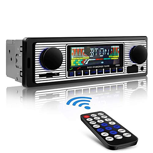 Aigoss Autoradio Bluetooth Radio Coche Manos Libres FM Estéreo de Control Remoto 4 x 60W MP3 Radio Digital con Soporte AUX USB SD Card y Carga de Teléfonos Móviles MP3 / WMA / WAV Función