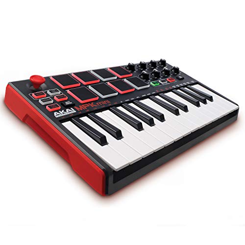 AKAI Professional MPK MINI MKII - Teclado controlador MIDI USB portátil con 25 teclas, 8 pads MPC, 8 potenciómetros, joystick, VIP 3 y paquete de software incluido - Estándar AKAI Professional MPK MINI MKII - Teclado controlador MIDI USB portátil con 25 teclas, 8 pads MPC, 8 potenciómetros, joystick, VIP 3 y paquete de software incluido - Estándar