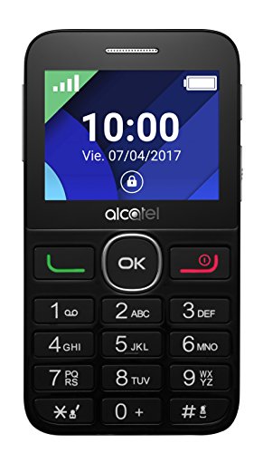 Alcatel 2008G -Teléfono Móvil (Fácil uso, Pantalla de 2.4” QVGA ,320x240, 2G, cámara trasera 2 Mpx, 8MB de RAM, 16MB de ROM, batería 1400mAh), Negro/Plateado