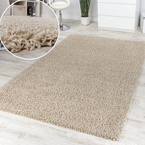 Alfombra Pelo Alto Y Largo Shaggy Crema Marfil Liquidación A Un Precio Increíble, tamaño:120x160 cm