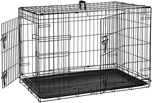 AmazonBasics - Jaula plegable de metal para mascota (dos puertas, 91 cm largo) AmazonBasics - Jaula plegable de metal para mascota (dos puertas, 91 cm largo)
