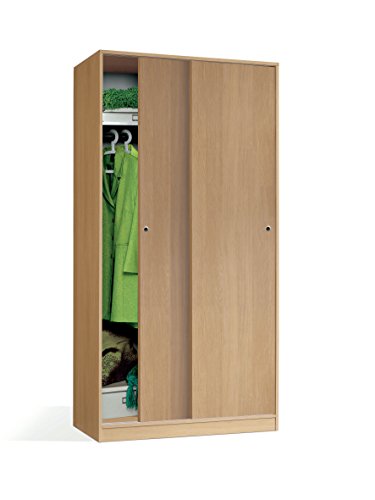 Armario Color Roble, 2 Puertas correderas Regulables, altillo y Barra Interior incluida de Dormitorio. 200cm Alto x 100cm Ancho x 55cm Fondo Armario Color Roble, 2 Puertas correderas Regulables, altillo y Barra Interior incluida de Dormitorio. 200cm Alto x 100cm Ancho x 55cm Fondo
