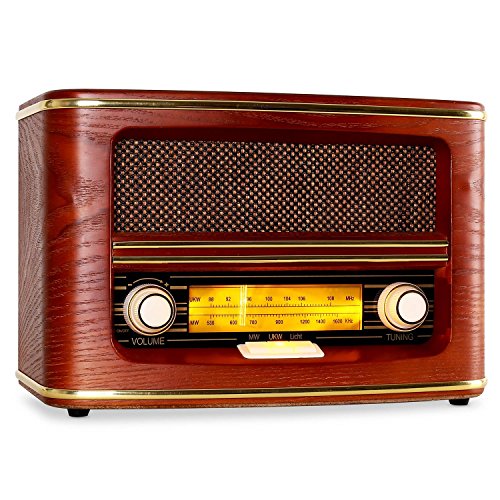 AUNA Belle Epoque 1905 - Radio nostálgica, Radio FM, Banda de Frecuencias, Regulador de Volumen y Frecuencias, Cable de Antena, Carcasa de Madera, Revestimiento para Altavoces, Dorado, Rojo AUNA Belle Epoque 1905 - Radio nostálgica, Radio FM, Banda de Frecuencias, Regulador de Volumen y Frecuencias, Cable de Antena, Carcasa de Madera, Revestimiento para Altavoces, Dorado, Rojo