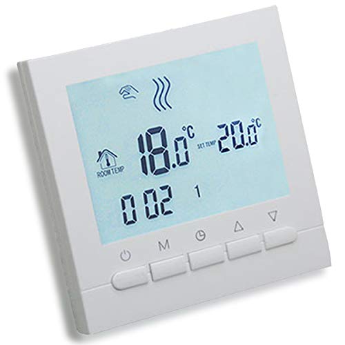 AVStar - Termostato inteligente programable para calefacción de calderas de gas - Pantalla LCD para facilidad de control y programación - carcasa blanco elegante - funciona con pilas AVStar - Termostato inteligente programable para calefacción de calderas de gas - Pantalla LCD para facilidad de control y programación - carcasa blanco elegante - funciona con pilas