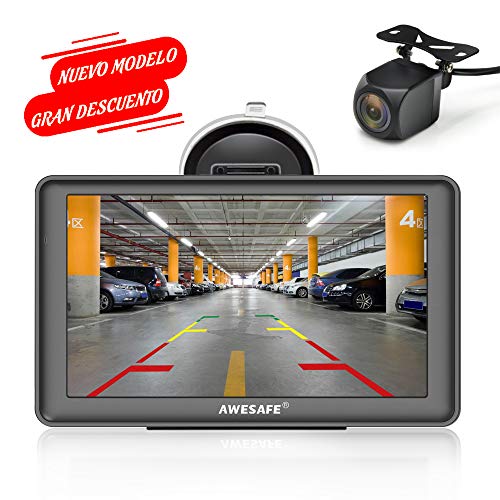 AWESAFE GPS para Coches con 7 Pulgadas Pantalla LCD con Bluetooth y Cámara Trasera, Navegador GPS para Coche y Camión con Actualizaciones de Mapas para Toda la Vida AWESAFE GPS para Coches con 7 Pulgadas Pantalla LCD con Bluetooth y Cámara Trasera, Navegador GPS para Coche y Camión con Actualizaciones de Mapas para Toda la Vida