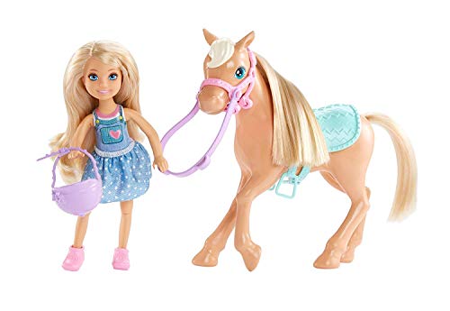 Barbie Chelsea, muñeca con Pony y accesorios (Mattel DYL42)