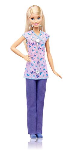 Barbie- Nurse Doll Muñeca quiero ser enfermera, Multicolor (Mattel DVF57)