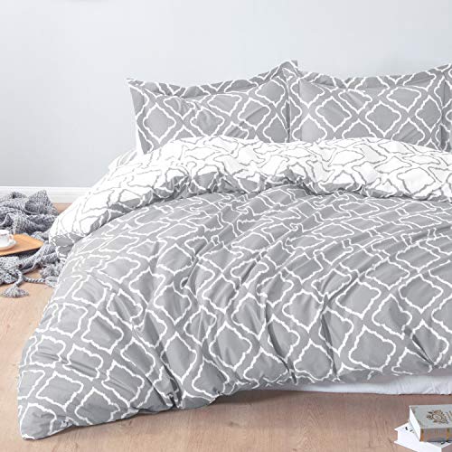 Bedsure Funda nordica Cama 150/135cm Gris - Fundas edredon 230x220cm con 2 Fundas de Almohada 40x75cm 3 Piezas - Muy Suave Microfibra con patrón a Cuadros Bedsure Funda nordica Cama 150/135cm Gris - Fundas edredon 230x220cm con 2 Fundas de Almohada 40x75cm 3 Piezas - Muy Suave Microfibra con patrón a Cuadros