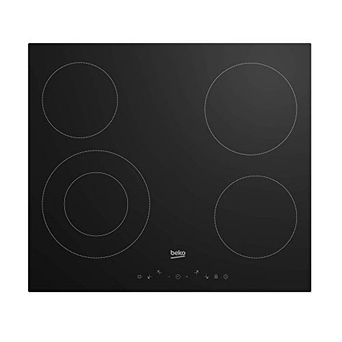 Beko HIC64402E Placa vitrocerámica 4 zonas, 6700 W, Cerámico, Negra