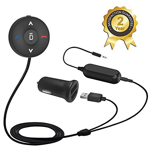Besign BK03 Receptor Bluetooth Kit de Coche Manos Libres, Adaptador Audio Bluetooth con Conector de Entrada Auxiliar (3.5 mm), Clip de respiradero de Aire y Aislador de Reducción de Ruido para Coche
