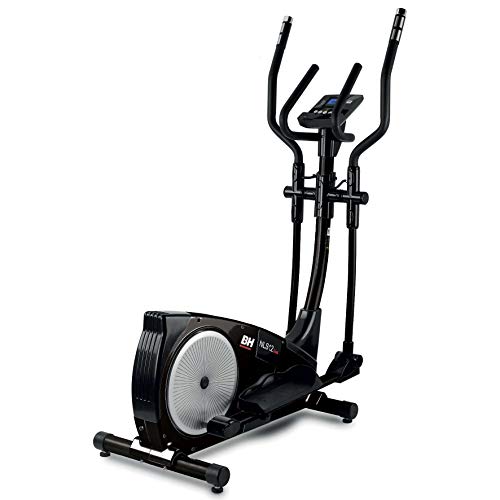 BH i.NLS12 Dual Black Bicicleta elíptica magnetica. Zancada de 30 cm y Sistema inercial de 10 KG. Ideal para iniciarse al Deporte Indoor