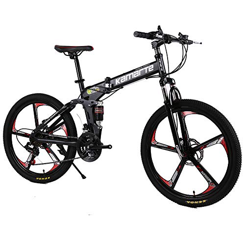 Bicicleta Plegable De Montaña, 24/26 "cuadro De Acero De Alto Carbono Para Adultos Cross Country Bicicleta Frenos De Doble Disco Y Horquilla Delantera Cambio Súper Claro,26 inch,21 speed