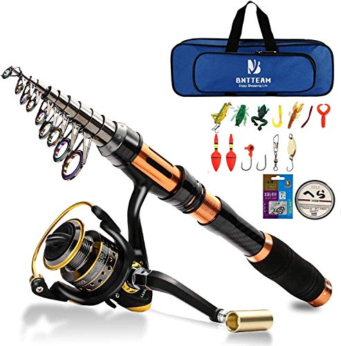BNTTEAM 7 PAQUETES 2.1 m, 2.4 m, 3.0 m 3.6 m 99% Caña de pescar telescópica de carbono y 12BB Carrete y bolsa de pesca y señuelos y línea, conjunto de caña de pescar(kits completos/2.1M/82.6in/6.88ft) BNTTEAM 7 PAQUETES 2.1 m, 2.4 m, 3.0 m 3.6 m 99% Caña de pescar telescópica de carbono y 12BB Carrete y bolsa de pesca y señuelos y línea, conjunto de caña de pescar(kits completos/2.1M/82.6in/6.88ft)