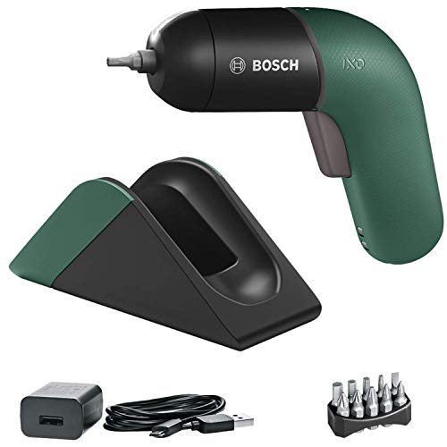 Bosch Atornillador a Batería IXO Set, 6.a Generación, Recargable con su Estación de Carga o Cable Micro-USB, Regulación de la Velocidad, en Caja, Verde Bosch Atornillador a Batería IXO Set, 6.a Generación, Recargable con su Estación de Carga o Cable Micro-USB, Regulación de la Velocidad, en Caja, Verde