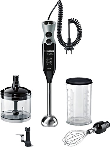 Bosch MSM67170 ErgoMixx - Batidora de mano, 750 W, con picador, varilla batidora y cuchilla para hielo, color negro y gris Bosch MSM67170 ErgoMixx - Batidora de mano, 750 W, con picador, varilla batidora y cuchilla para hielo, color negro y gris