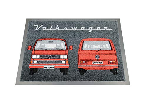 Brisa VW Collection Volkswagen T3 Bus Alfombrilla, 70x50cm - Frontal & Trasera/Rojo