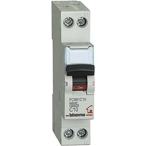 Bticino Industrial FP btdin45 Interruptor, magnetotérmico, C10, 1P + N, 1 m, 4500 A, SFC881C10