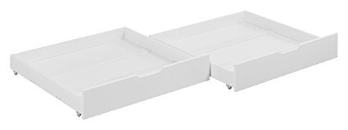 CABALLEROS Y PRINCESAS Set de Dos cajones para literas - Blanco Lacado, 90 x 190