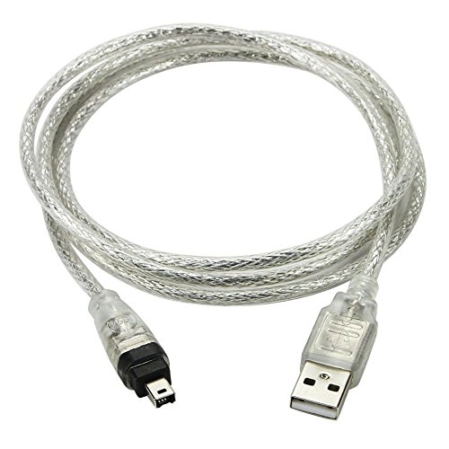 Cable de Datos USB de 1.5M, YouGer IEEE 1394 Plug de 4 Pines a USB Mini Firewire para videocámara Mini DV HDV para editar