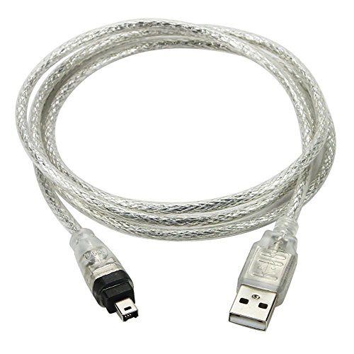 Cable de Datos USB de 1.5M, YouGer IEEE 1394 Plug de 4 Pines a USB Mini Firewire para videocámara Mini DV HDV para editar Cable de Datos USB de 1.5M, YouGer IEEE 1394 Plug de 4 Pines a USB Mini Firewire para videocámara Mini DV HDV para editar